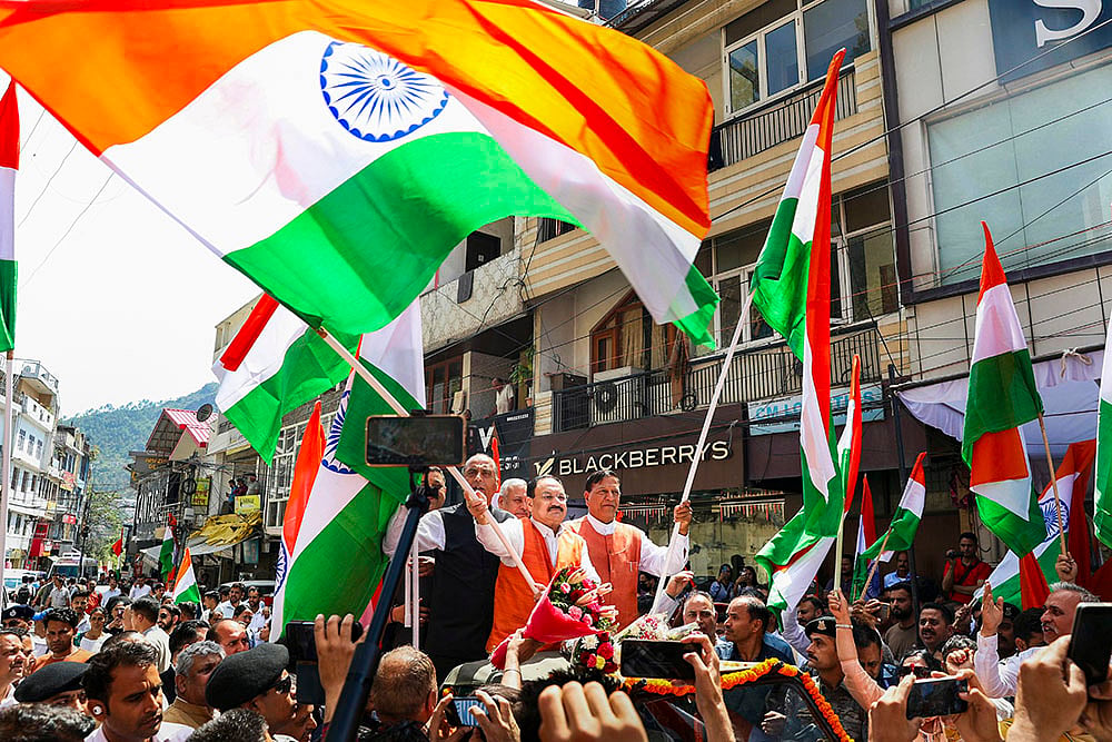 JP Nadda takes part in Tiranga Yatra