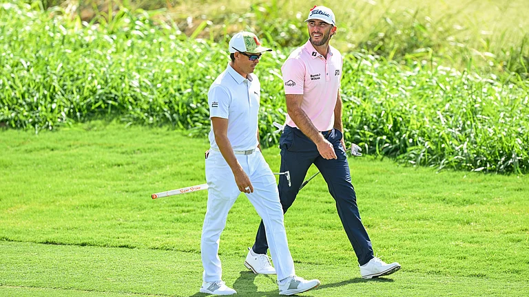 Max Homa and Rickie Fowler pictured at The Sentry last year - null