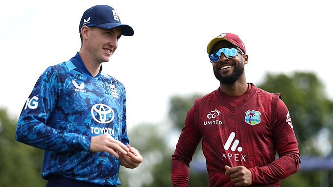 England ODI captain Harry Brook with his West Indies counterpart Shai Hope.