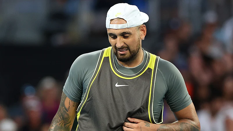 Nick Kyrgios in action