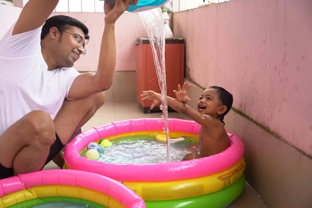 Stay-at-Home Dads Playing With His child