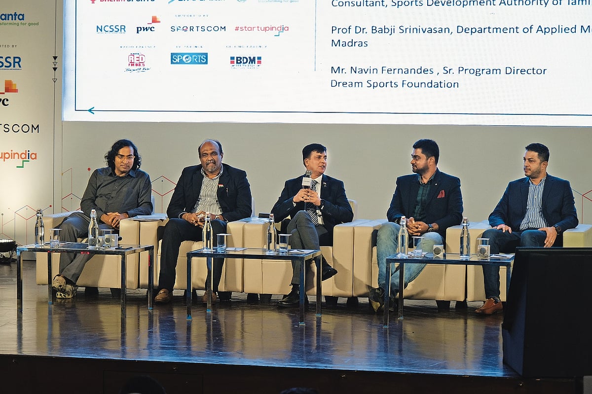 Prof. Dr. Babji Srinivasan, Department of Applied Mechanics, IIT Madras; Dr. R. Natarajan, IRS, Deputy Commissioner of Customs, GST and Central Excise, Chennai; Brig Dr. Bibhu Kalyan Nayak, Director in charge & Head, NCSSR (Moderator); Mr. Vijay Damodharan, Sports Performance and Management Consultant, Sports; Mr. Navin Fernandes , Sr. Program Director, Dream Sports Foundation