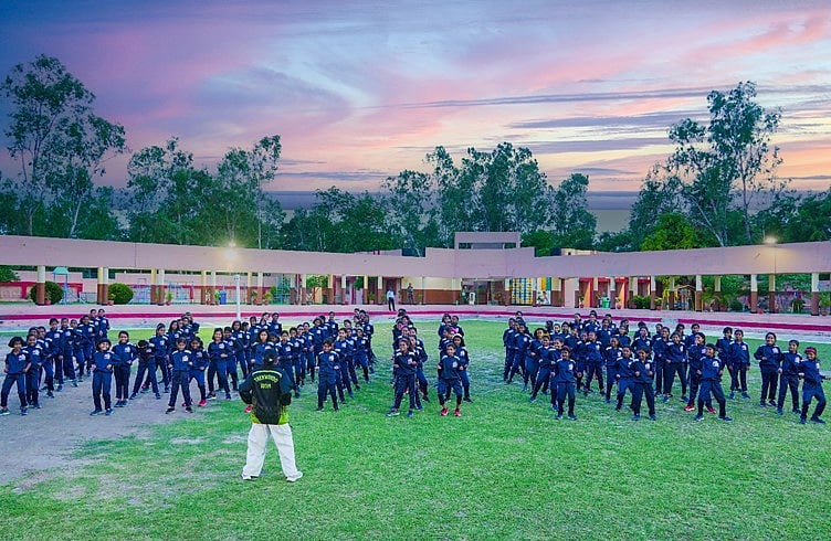 Young girls getting training at camp