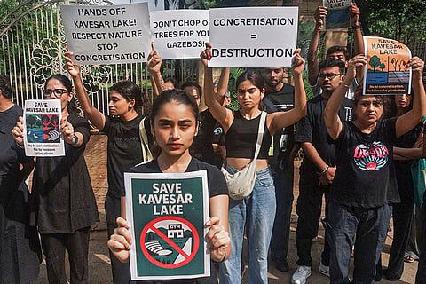 Environment activists protest in Thane
