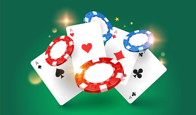 Casino coins and cards