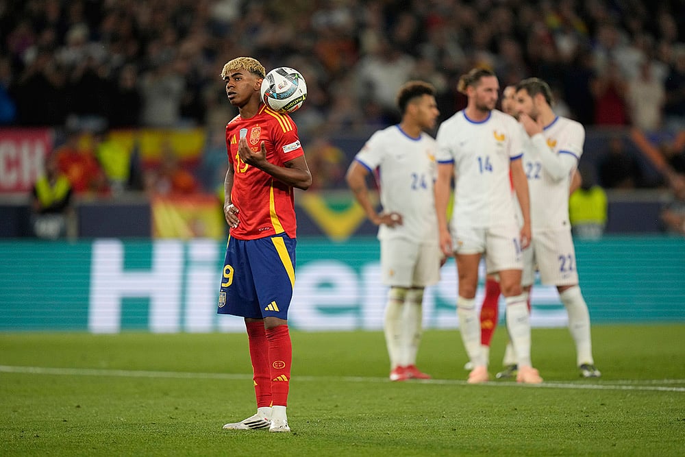 UEFA Nations League soccer Semi-final Spain vs France: Lamine Yamal