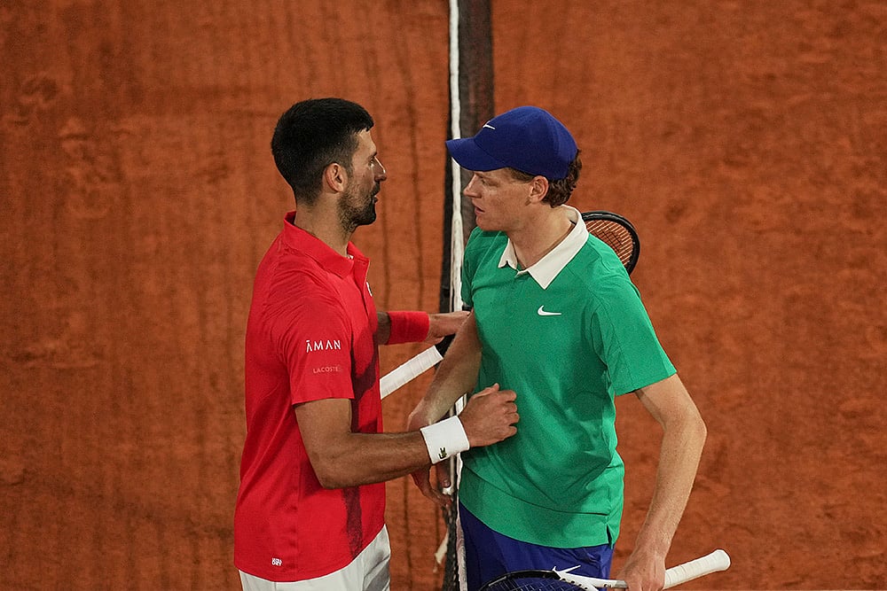 French Open Tennis 2025 Semi-Final Jannik Sinner vs Novak Djokovic