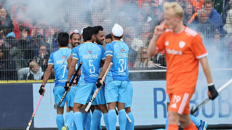 Captain Harmanpreet Singh scored India's only goal against Netherlands in the 19th minute. - Hockey India
