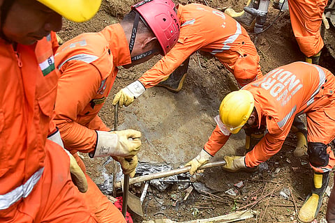 Rescue op after a rock fell over houses in Guwahati