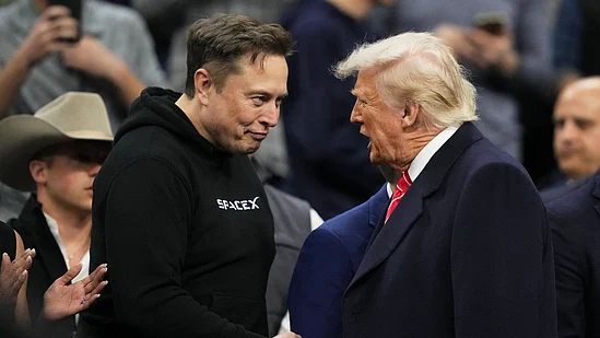 US President Donald Trump with Tesla CEO Elon Musk