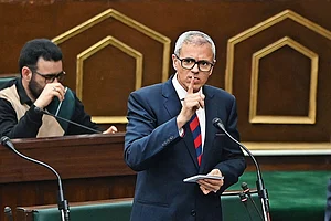 Getty Images; Representative image : Taking Charge: Omar Abdullah speaks during the Budget session of the Jammu and Kashmir Assembly
on March 6