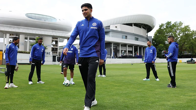 Shubman Gill during practice session.