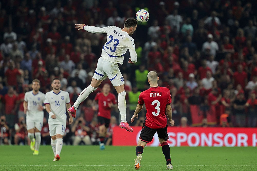 World Cup 2026 group K qualifying soccer Albania vs Serbia_Dusan Vlahović