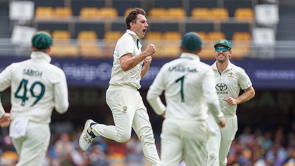 Australia's captain Pat Cummins celebrates - | Photo: AP/Pat Hoelscher