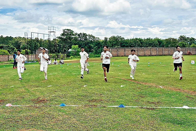 Despite the Odds: Young players practicing on a ground in Nagaland - | Source: Nagaland Cricket Association