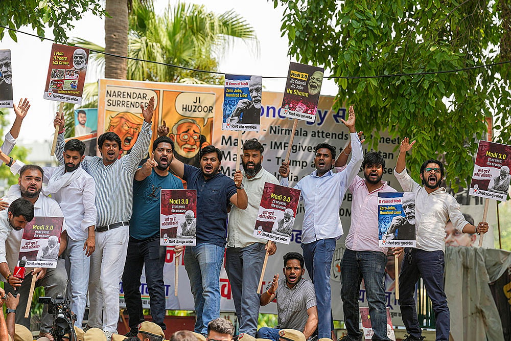 Indian Youth Congress protest in Delhi