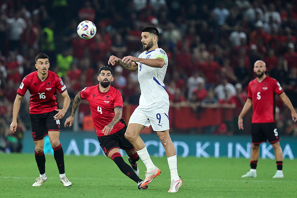 World Cup 2026 group K qualifying soccer Albania vs Serbia_Aleksandar Mitrović