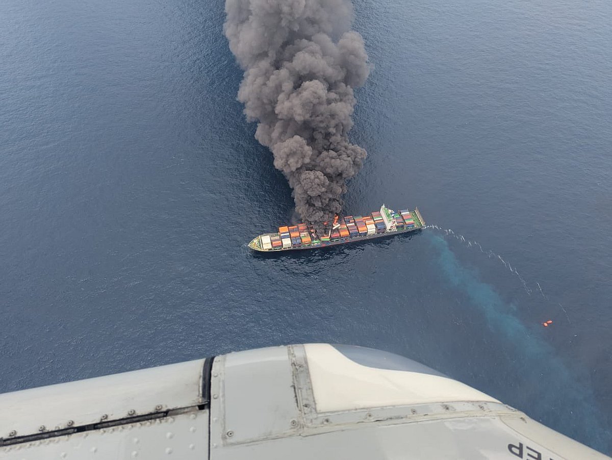 PRO Defence Kochi : The fire reportedly broke out following multiple explosions on board