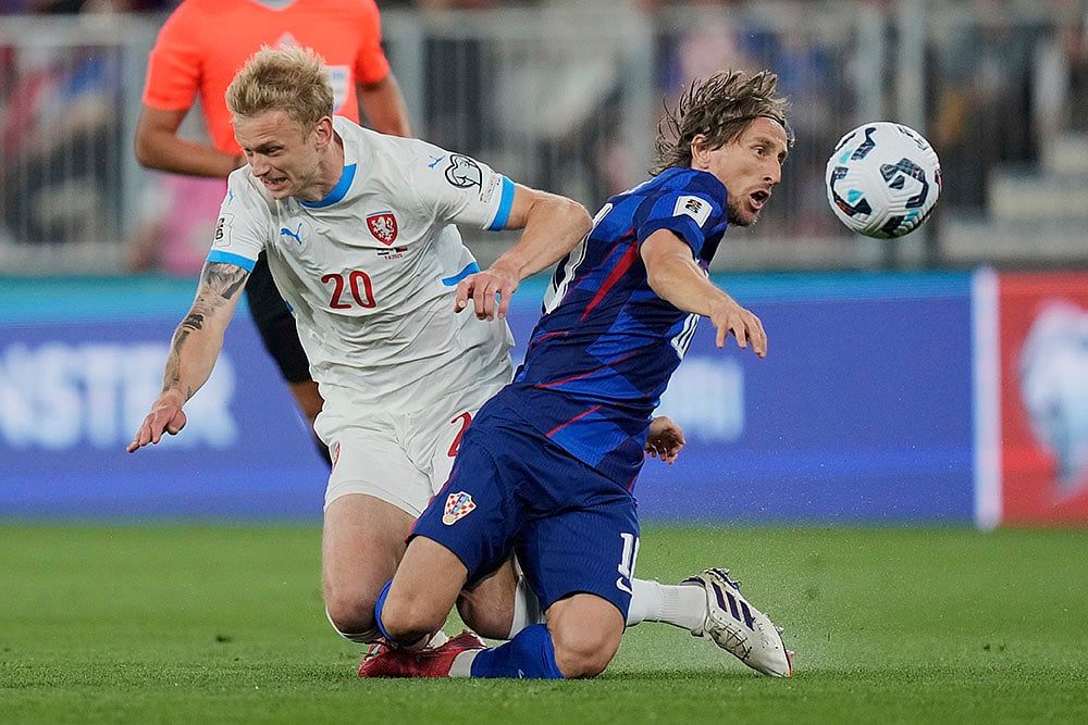 FIFA World Cup 2026 European qualifiers group L soccer match Croatia vs Czechia: Jaroslav Zeleny