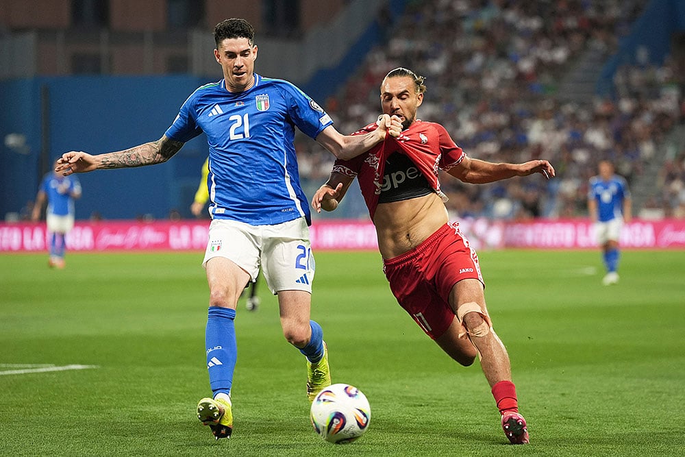 FIFA World Cup 2026 European qualifiers soccer match  Italy vs Moldova: Virgiliu Postolachi