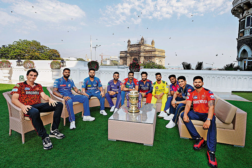 Source: X : All in the Same Frame:  Indian Premier League 2025 captains with the trophy in Mumbai