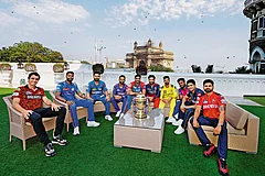 Source: X : All in the Same Frame: Indian Premier League 2025 captains with the trophy in Mumbai