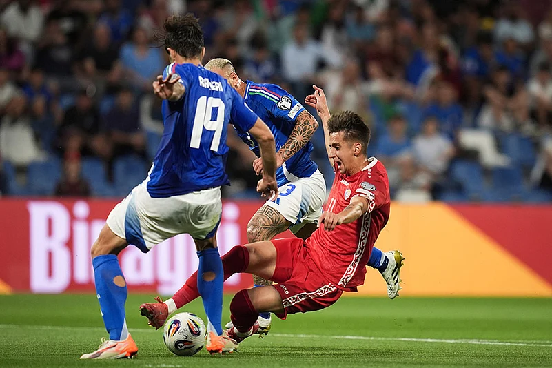 FIFA World Cup 2026 European qualifiers soccer match Italy vs Moldova: Mihail Caimacov