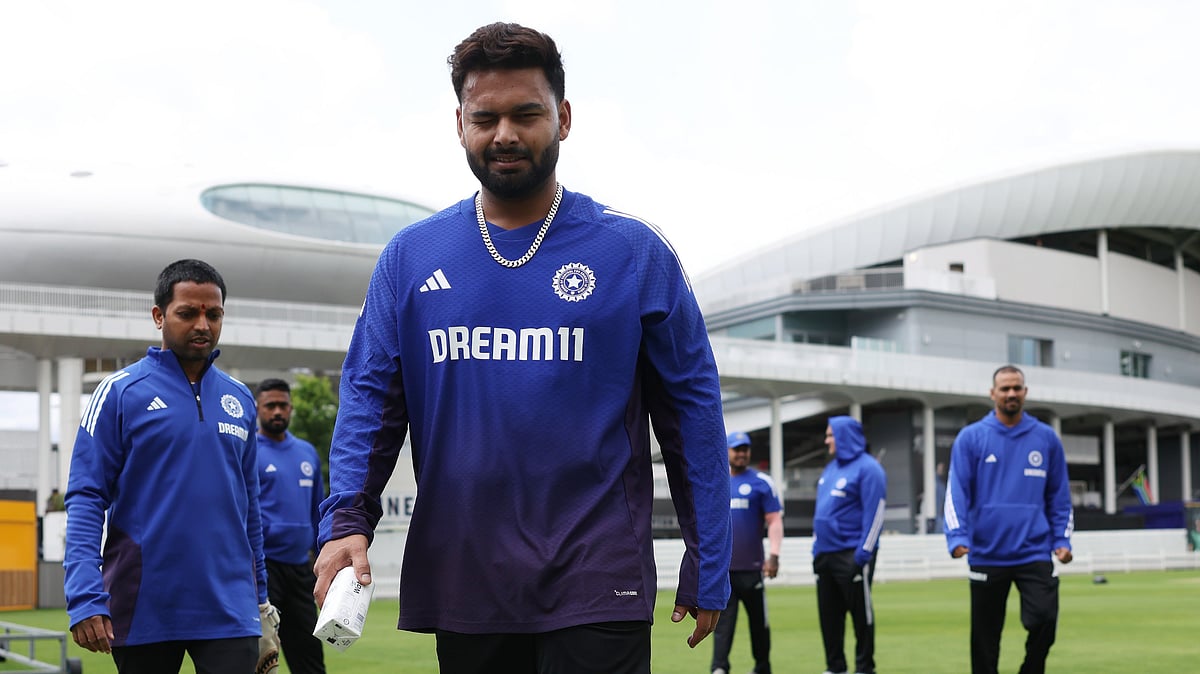 Rishabh Pant at the training session