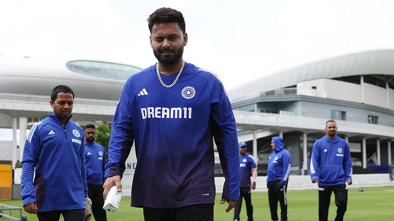 Rishabh Pant at the training session