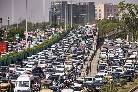 Traffic jam on Delhi-Gurugram Expressway
