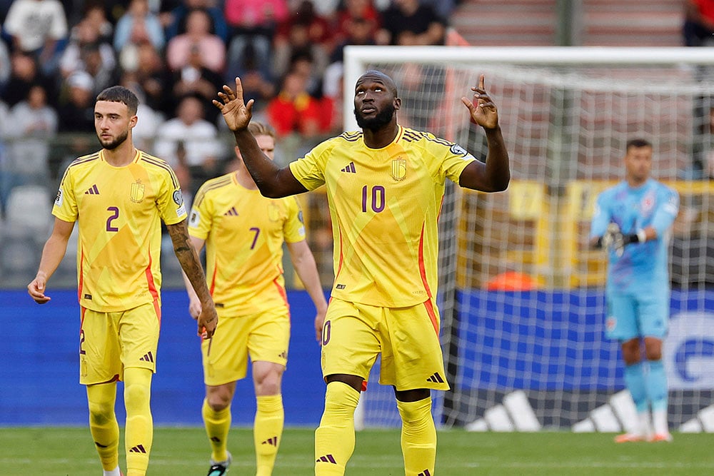 FIFA World Cup 2026 European qualifiers group J soccer match Belgium vs Wales: Romelo Lukaku