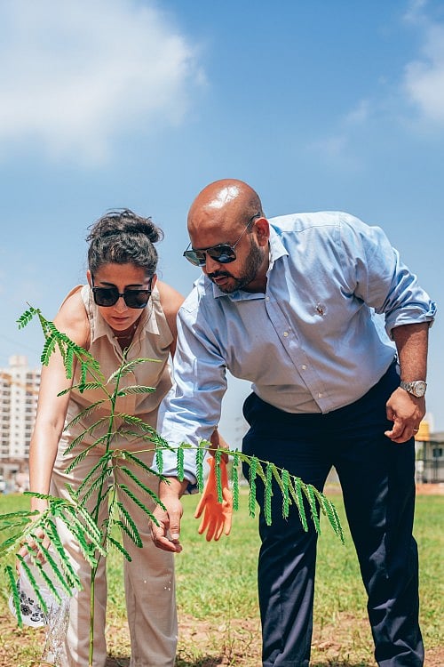  Mr. Vishal Vincent (Managing Director) and Mrs. Shikha Appayya (Design Director) planting a sapling