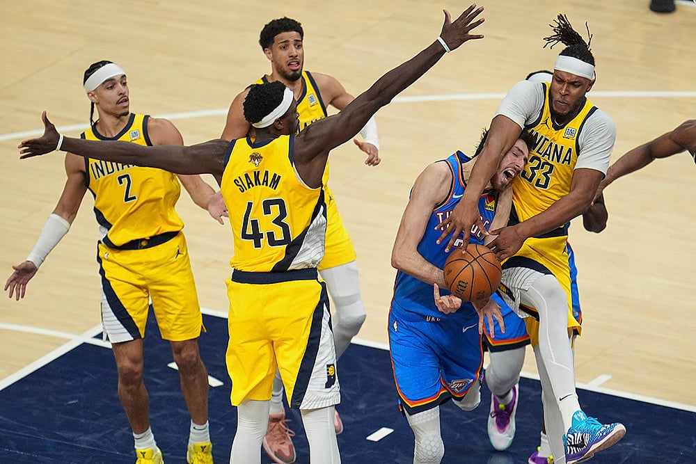 Oklahoma City Thunder vs Indiana Pacers NBA Finals series game 3 photo: Chet Holmgren
