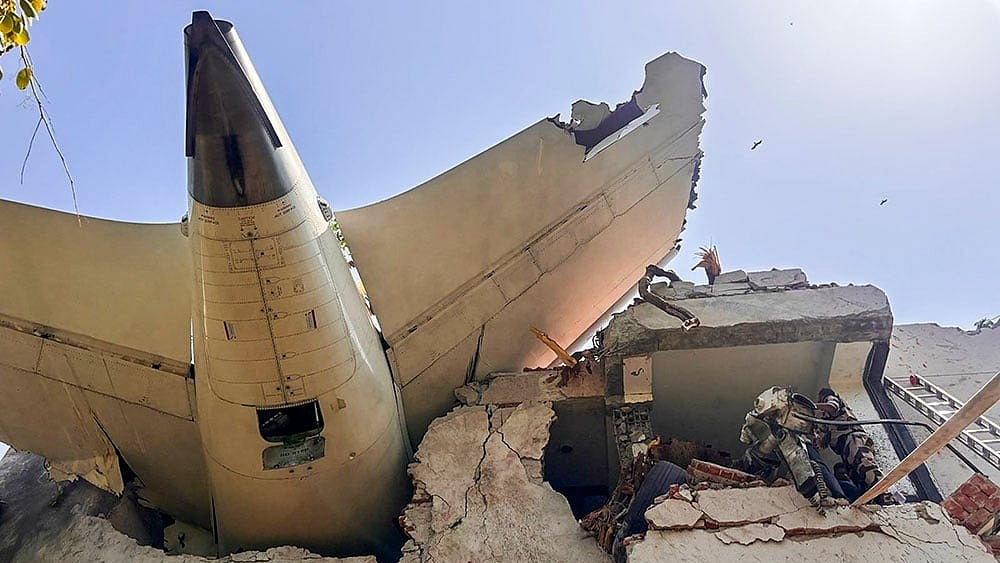 | Photo: @CISFHQrs via PTI  : Plane Crash Ahmedabad