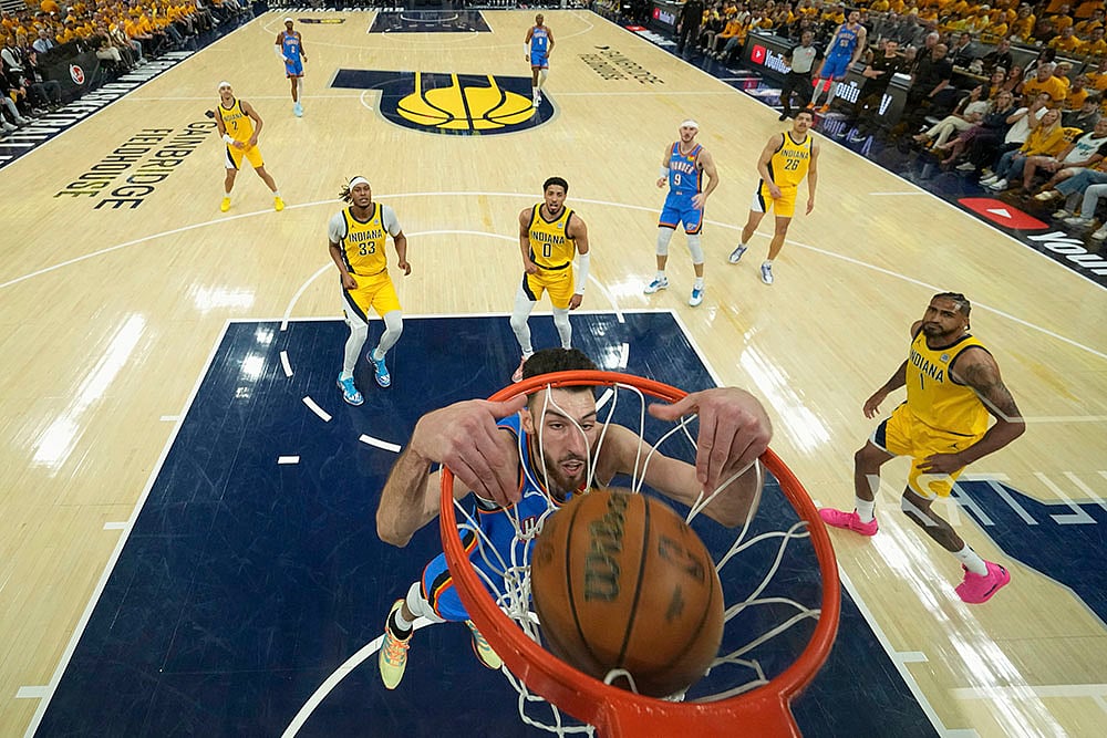 Oklahoma City Thunder vs Indiana Pacers NBA Finals series game 3 photo: Chet Holmgren