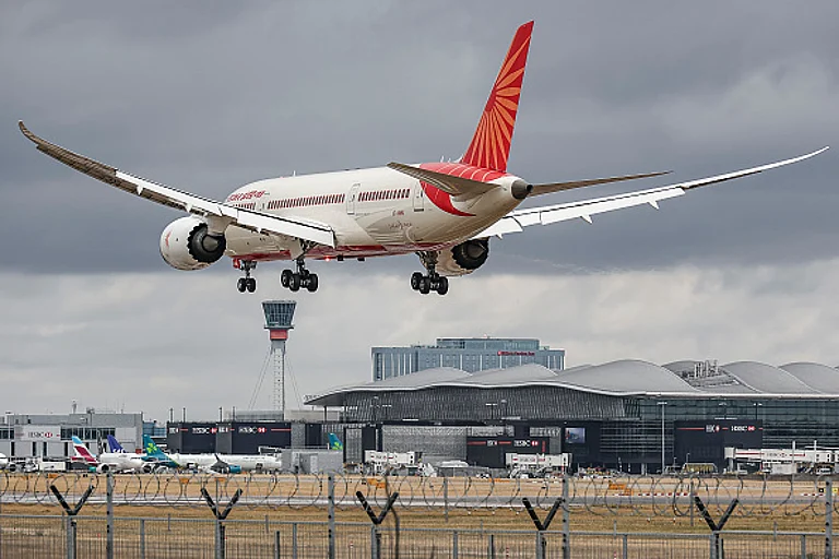 Air India Boeing 787 Dreamliner Landing At London Heathrow Airport - Getty