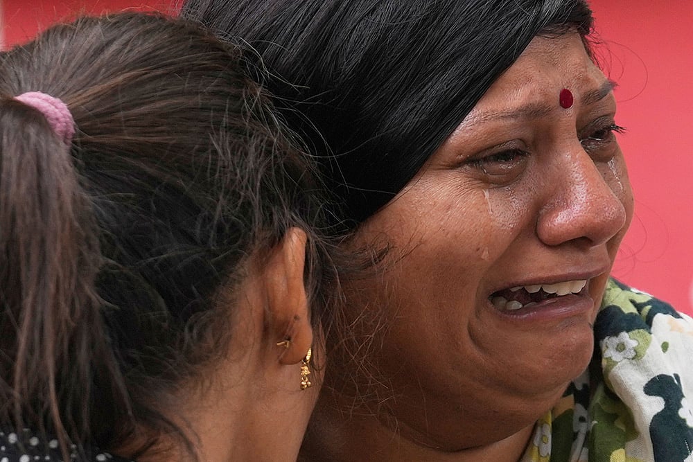 Ahmedabad plane crash: Relatives at hospital