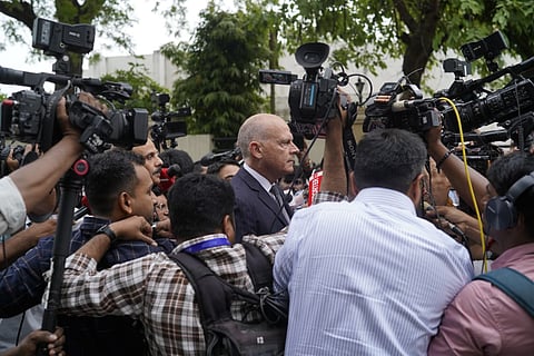 Air India CEO Cambell Wilson at the crash site