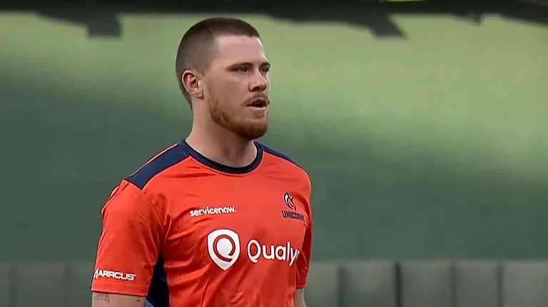 Finn Allen walks back to the pavillion after scoring 151 in the MLC 2025. - MLC