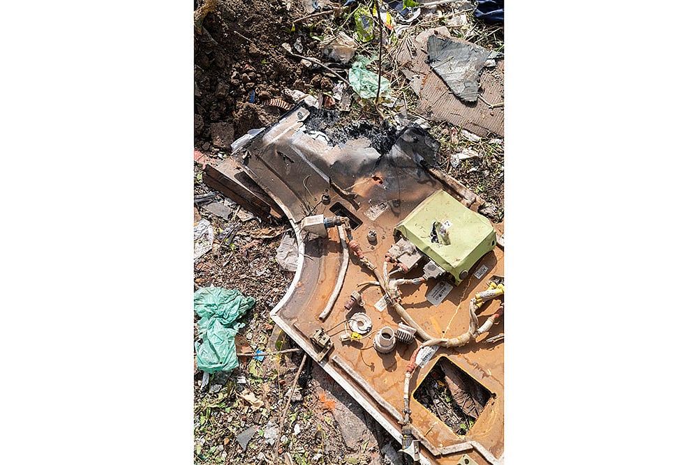 Debris of an Air India plane after its crash