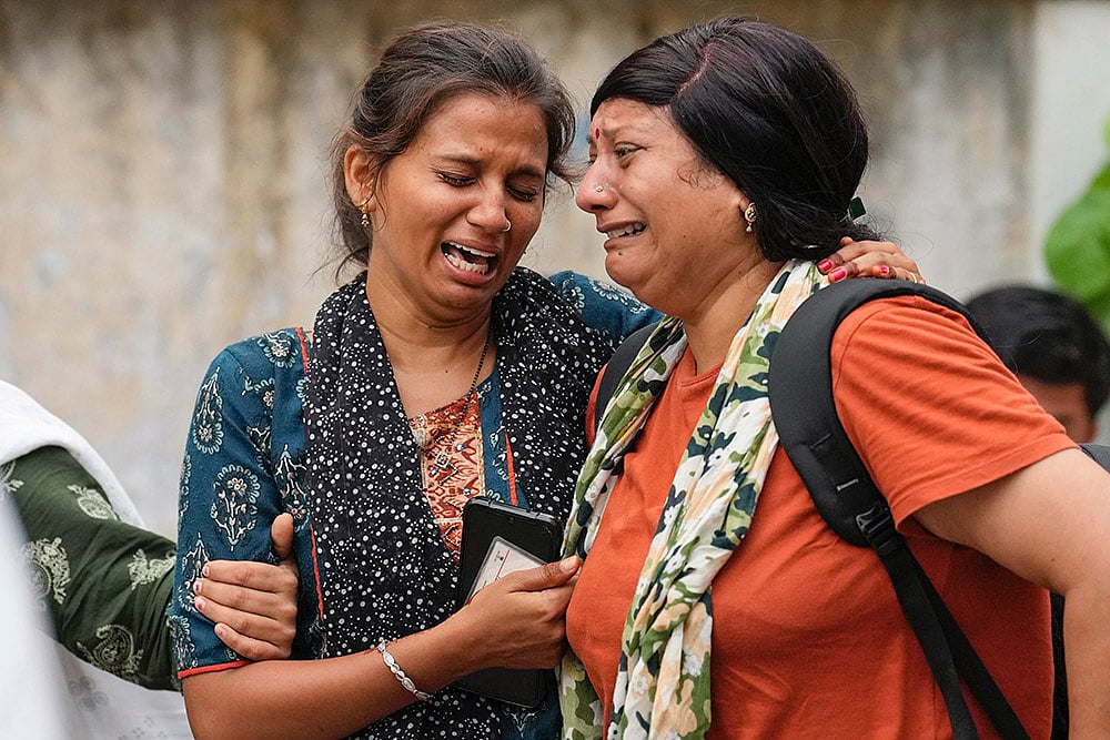 Ahmedabad plane crash: Relatives at hospital
