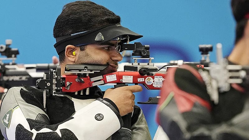 File/AP : India's Arjun Babuta had finished fourth in the men's 10m air rifle category at the Paris Olympics. 