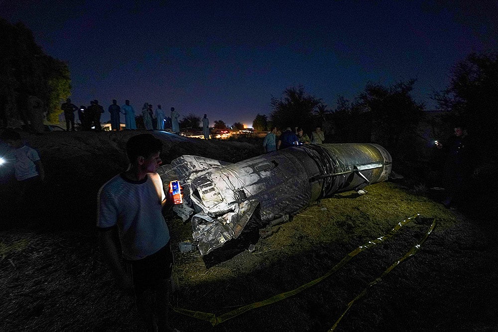 Israel Iran Mideast Wars; remnants of a missile fallen in Iraq