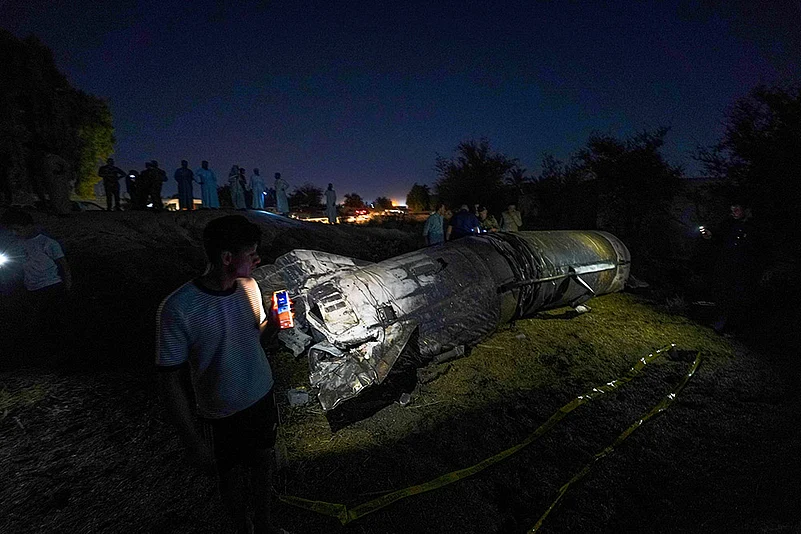 Israel Iran Mideast Wars; remnants of a missile fallen in Iraq