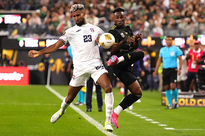 CONCACAF Gold Cup soccer match Mexico vs Dominican Republic in California; Luiyi de Lucas