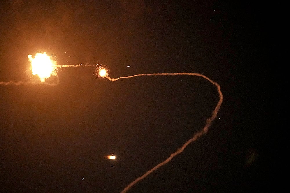 Israel Iran Mideast Wars; Iron Dome fires to intercept missiles