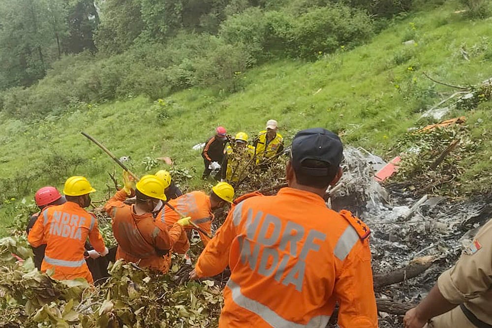 Chopper crashes near Kedarnath shrine; helicopter crash site