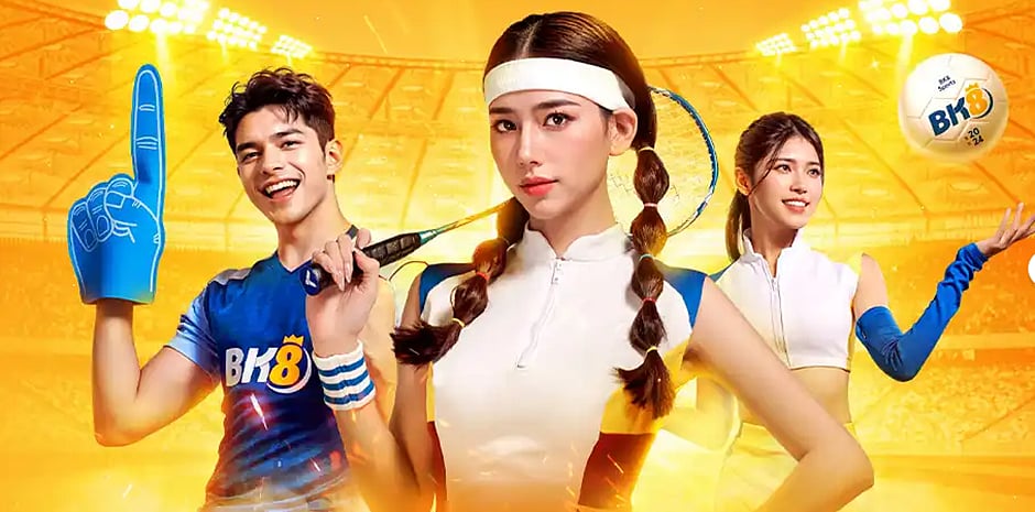 2 girls and a boy holding badminton and football in their hands