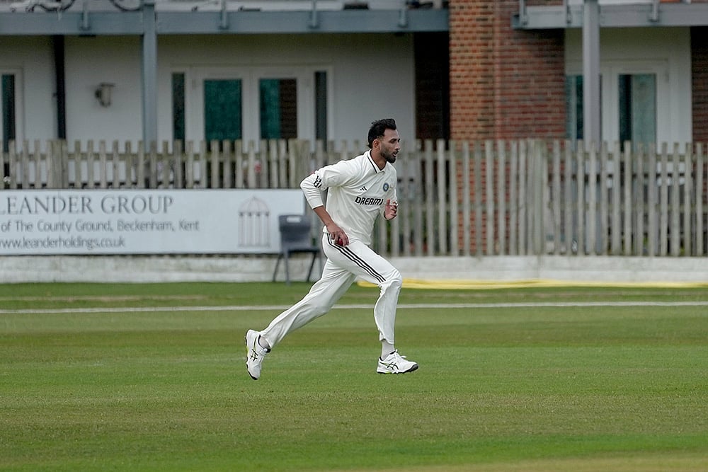 Indias England test tour, India Vs India A Warm-Up match photos; Prasidh Krishna