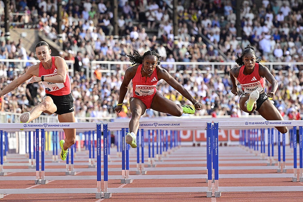 Sweden Athletics Diamond League; womens 100m hurdles; Grace Stark of the U.S.